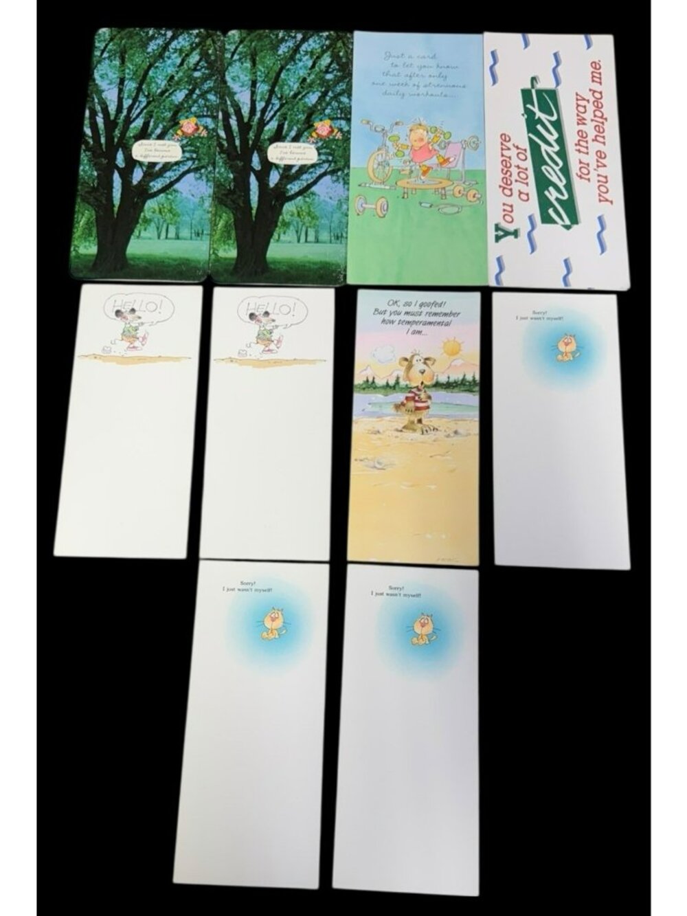 LOT (10) Vintage 1980s Hallmark Greeting Cards Thinking of You Sorry Thanks Tall